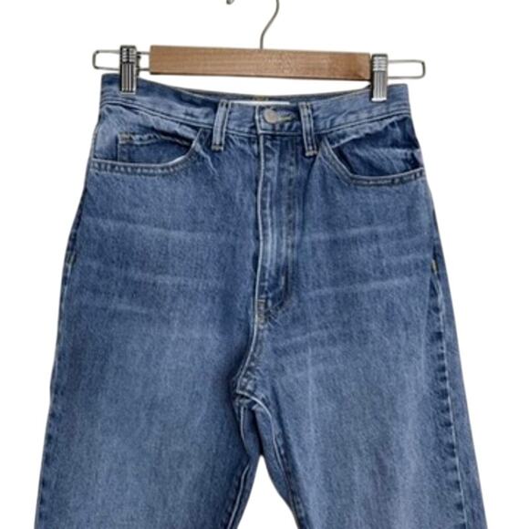 Shaina Mote Essential Jeans Size 2 Crop High Rise Straight Leg Denim Indigo - Picture 3 of 6